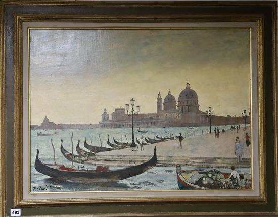 Roland Oudot (French 1897-1981) - oil on canvas, Santa Maria Della Salute, signed 52 x 72cm